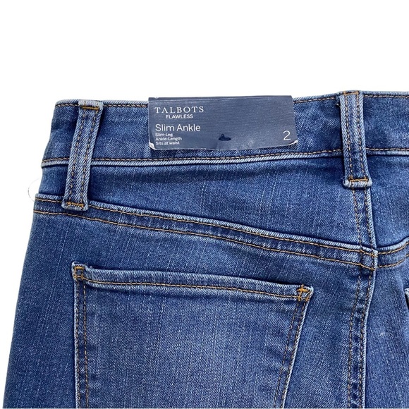 Talbots Classics Flawless Slim Ankle Medium Wash Jeans Sz 2 x28 Slim Denim NWT - Picture 8 of 14